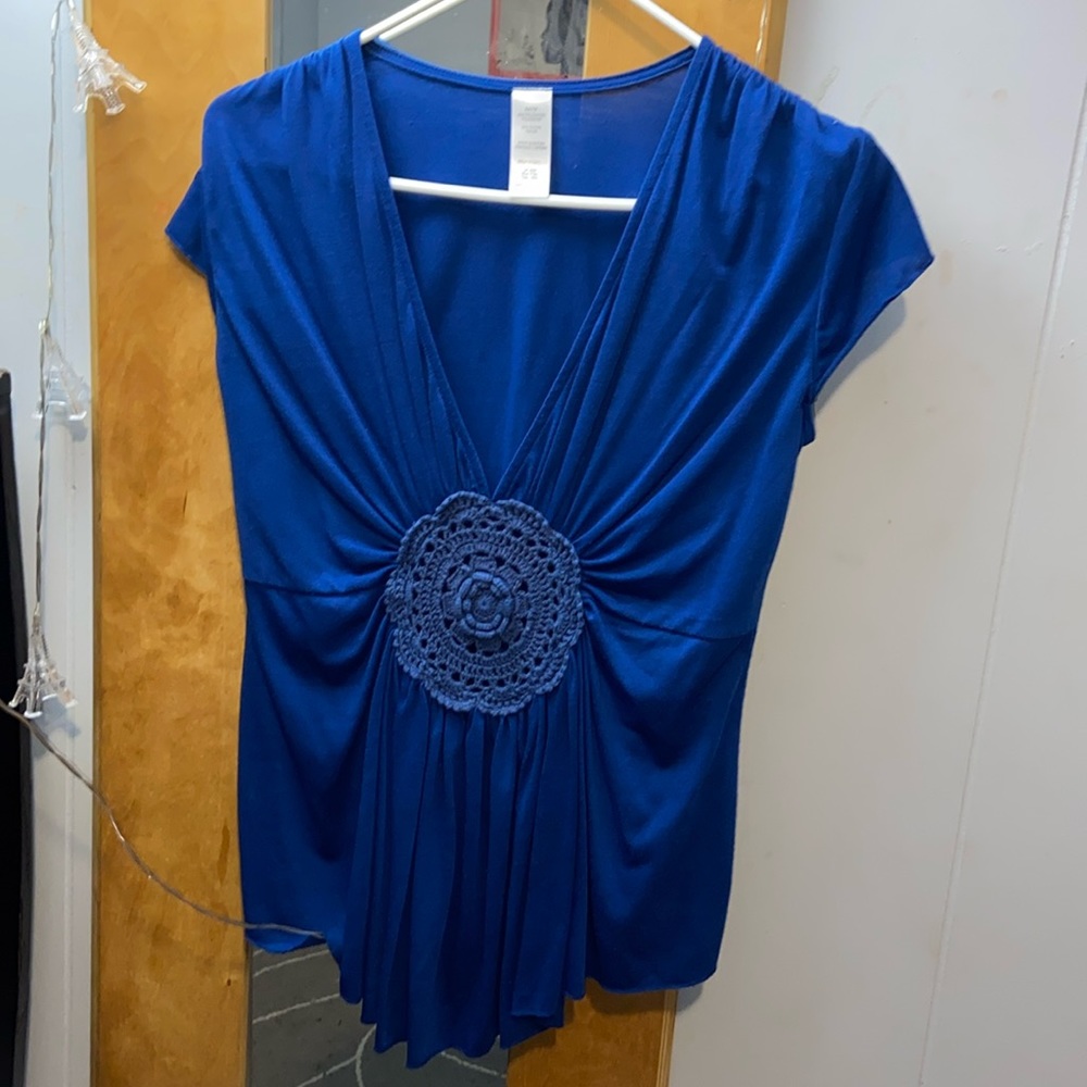medium blue blouse